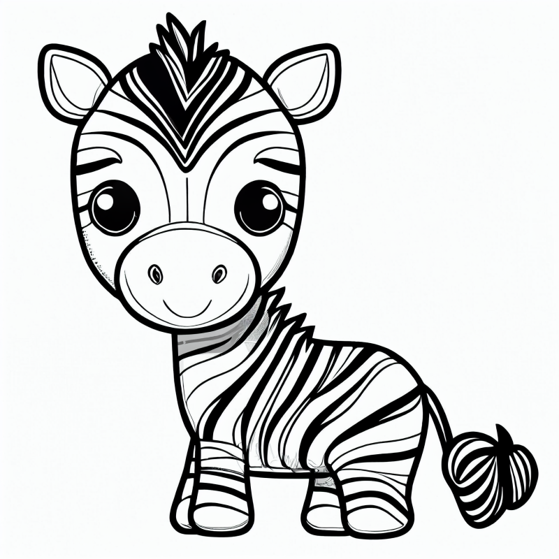 Desenho de Bebê Zebra para Colorir