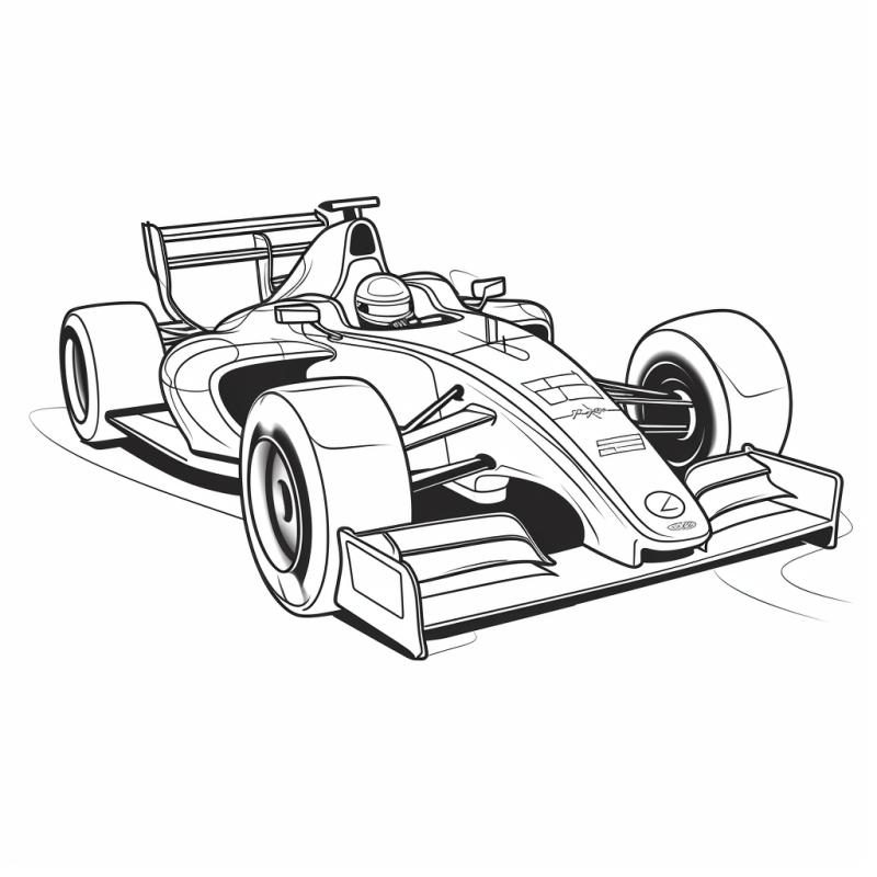 Desenho de Carro de Fórmula 1 para Colorir