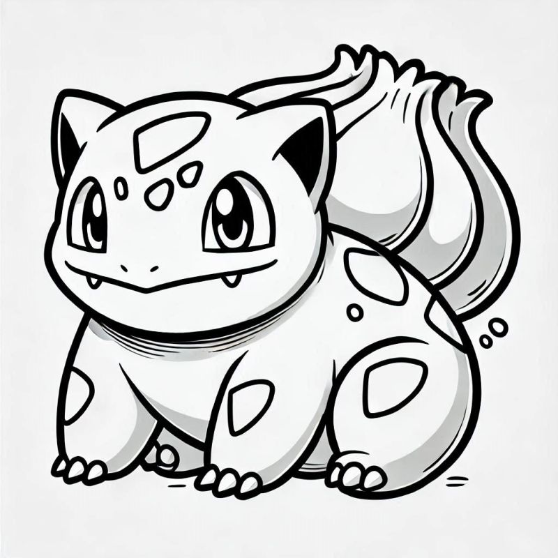 Desenho de Pokémon Adorável para Colorir: Bulbasaur!