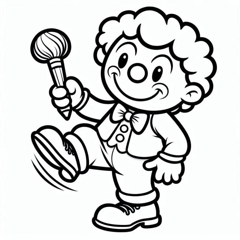 Desenho de Palhaço Encantador para Colorir