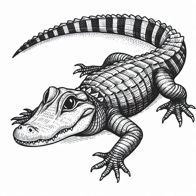 Arte de Crocodilo: Coloração Realista e Detalhada
