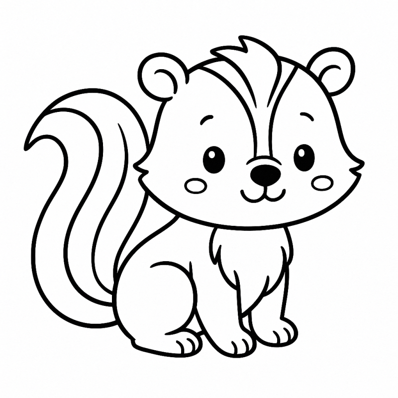 Desenho de um animalzinho fofinho e cativante para colorir, projetado para crianças pequenas.