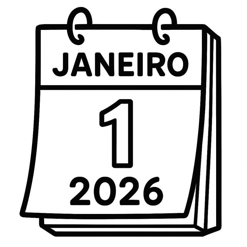 Desenho de Calendário de Janeiro 2026 para Colorir