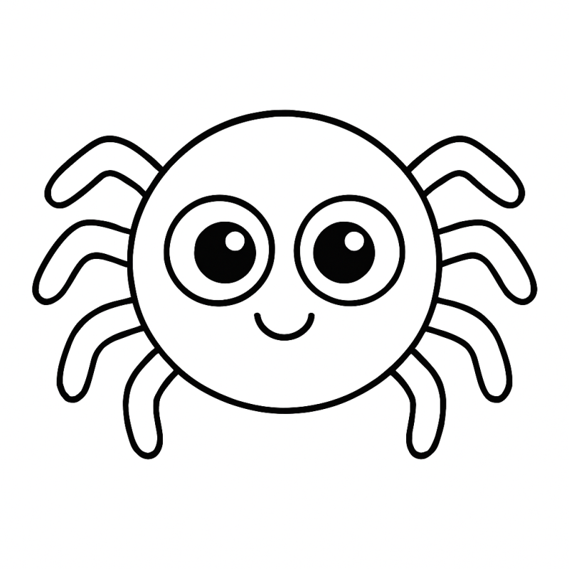 Desenho de Aranha Amigável para Colorir