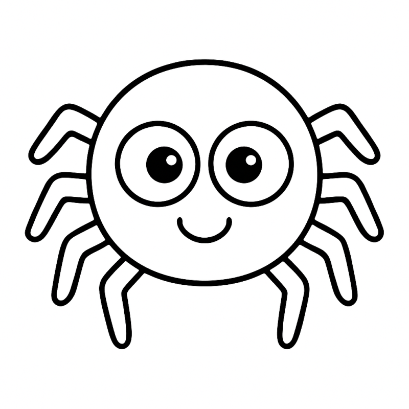 Divirta-se Colorindo a Encantadora Aranha Sorridente