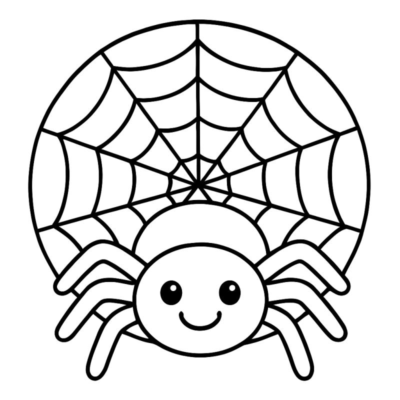Aranha Simpática para Colorir