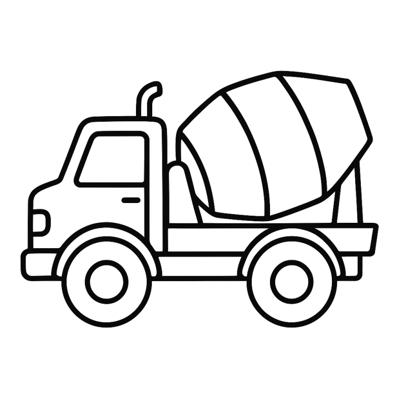 Colorir com Criatividade: Incrível Desenho de Betoneira