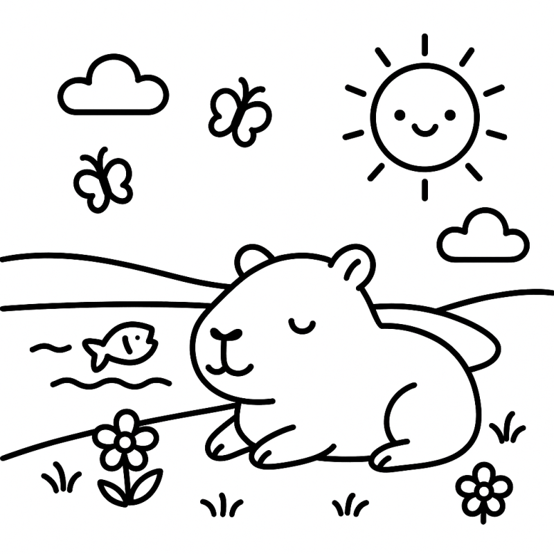Desenhe e Relaxe com Nossa Capivara Campestre