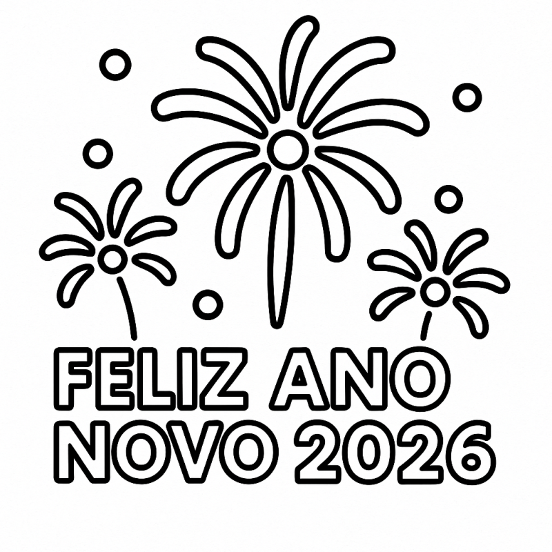 Desenho de Fogos de Artifício: Comemore o Ano Novo 2026