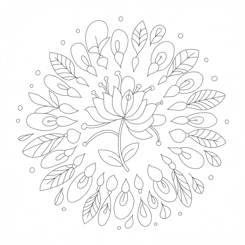Mandala detalhada floral para colorir