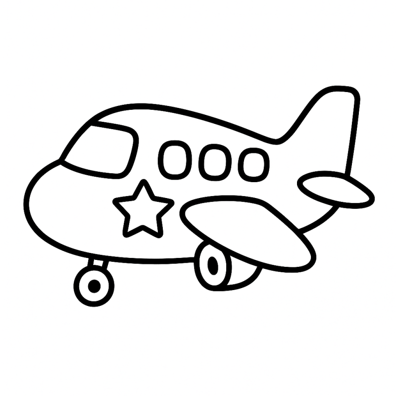 Desenho de avião simples e lúdico ideal para colorir crianças