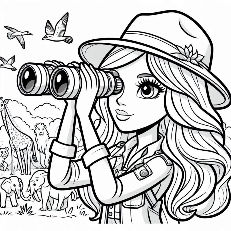 desenho para colorir safari
