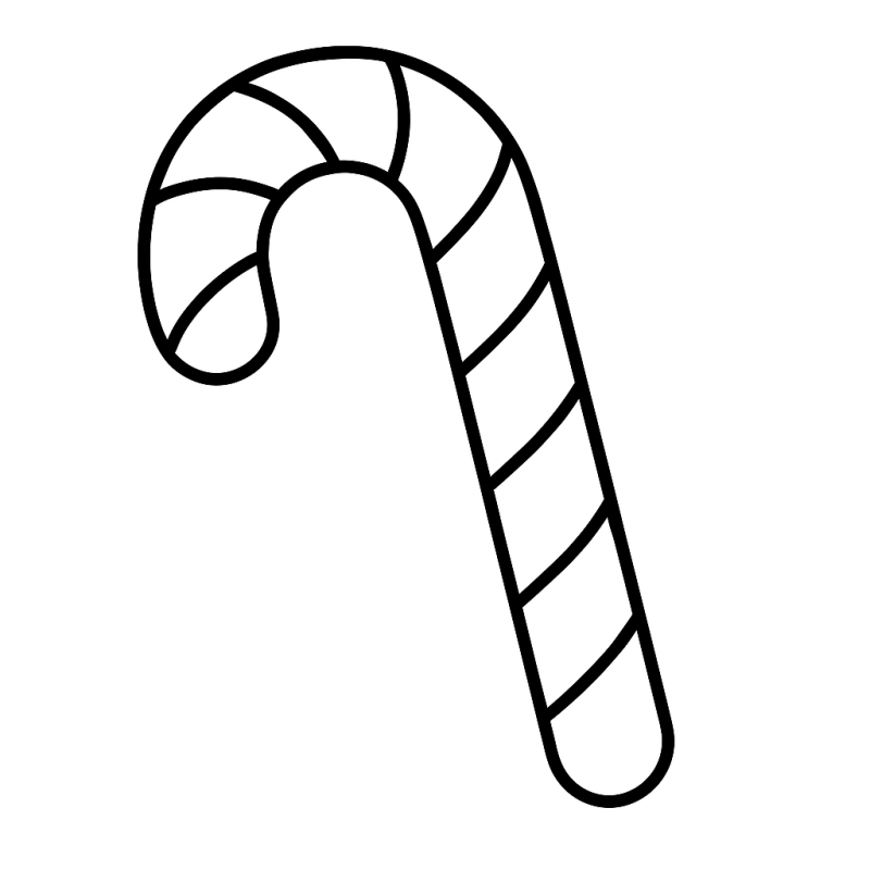 Bastão de Doce de Natal para Colorir