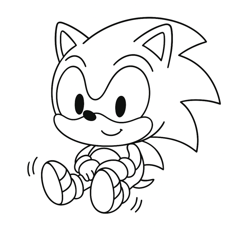Desenho de Bebê Sonic Estilizado para Colorir