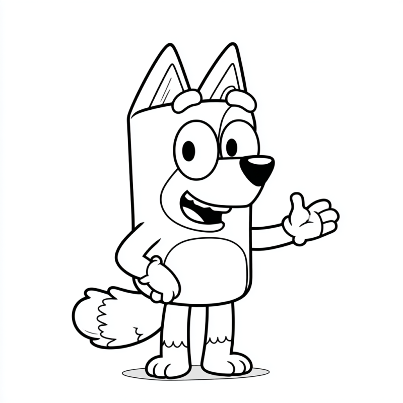 Desenho de Cachorro Amigável - Inspirado em Bluey