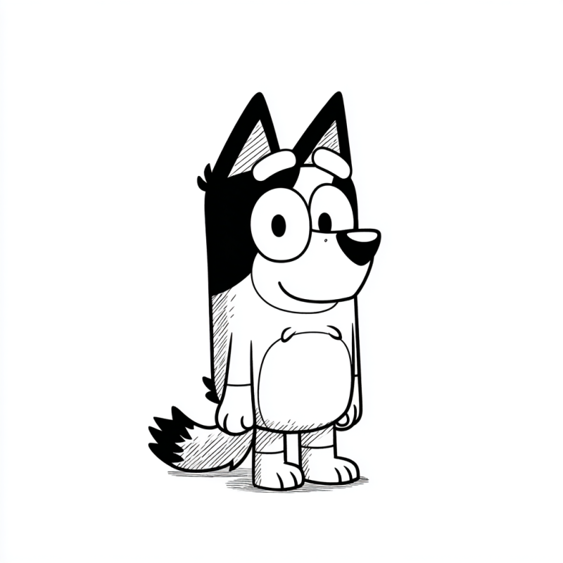 Desenho Bluey: Cachorro Antropomorfizado para Colorir