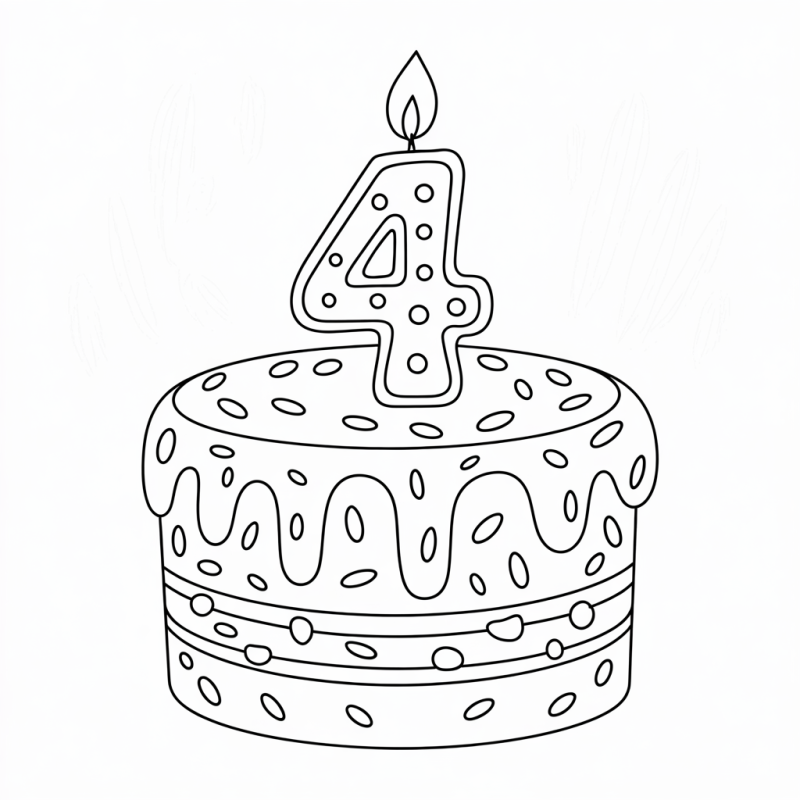 Bolo de Aniversário: Desenho para Colorir e Soltar a Criatividade
