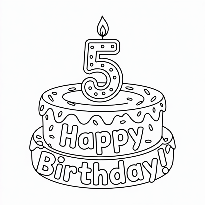 Desenho de Bolo de Aniversário para Colorir: Libere Sua Criatividade