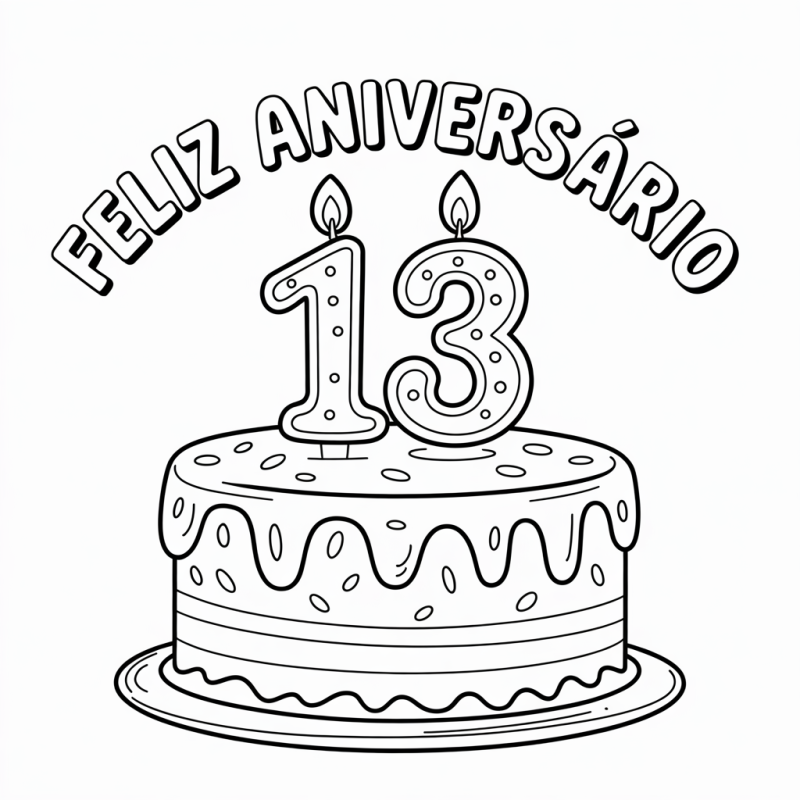 Bolo de Aniversário para Colorir: Celebre com Criatividade