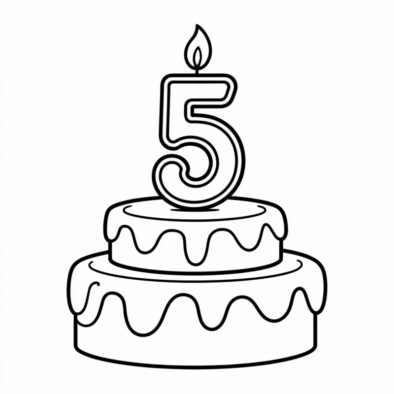 Bolo de Aniversário para Colorir com Criatividade