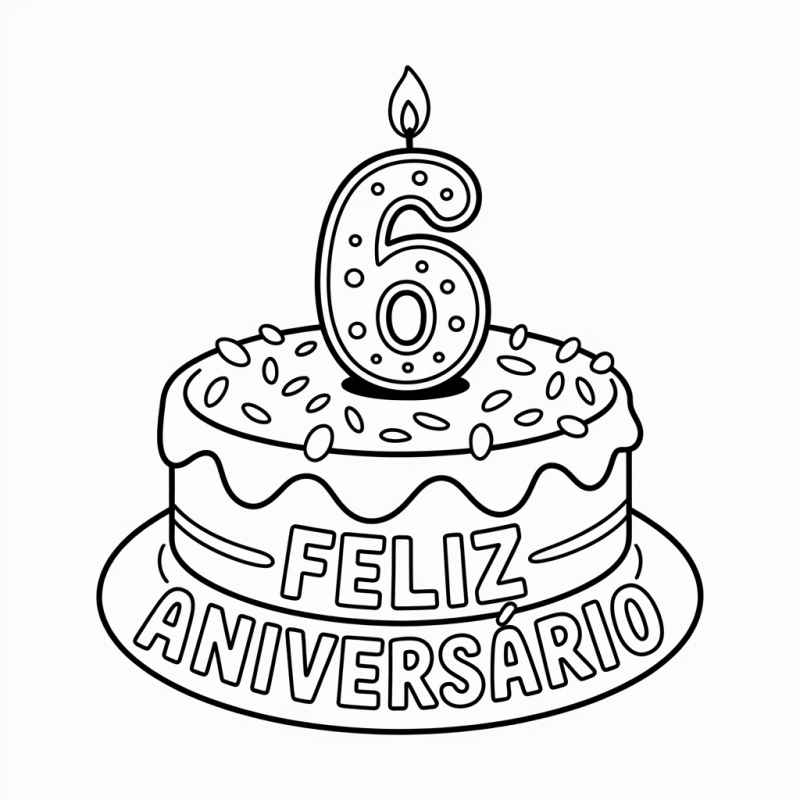 Bolo de Aniversário Estilizado: Um Desenho Especial para Colorir