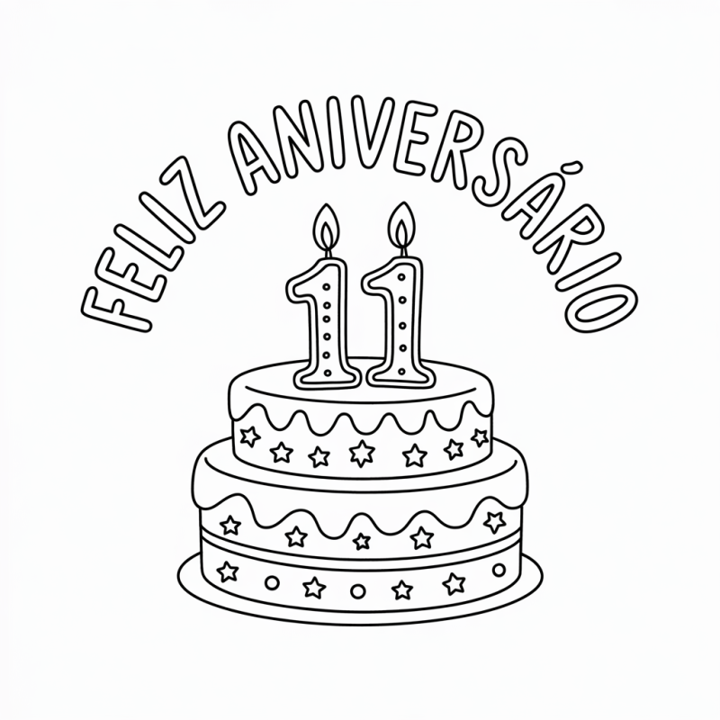 Colorir Bolo de Aniversário: Surpreenda com Cores!