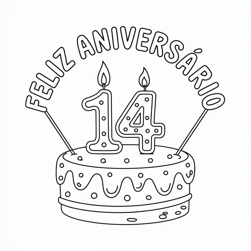 Desenho de Bolo Decorado para um Aniversário Inesquecível