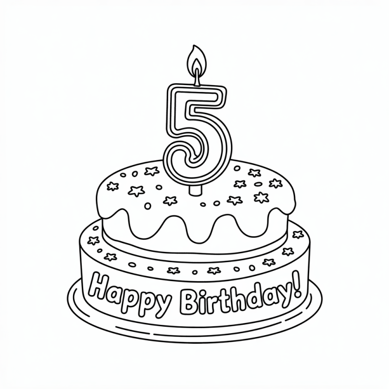 Bolo de Aniversário a Colorir: Tradição e Diversão em Camadas!