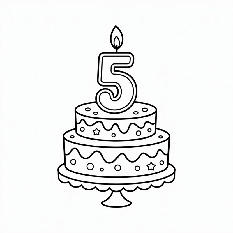 Bolo de Aniversário Criativo para Colorir