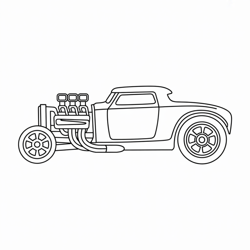 Desenho de um Bone Shaker estilo Hot Wheels para colorir