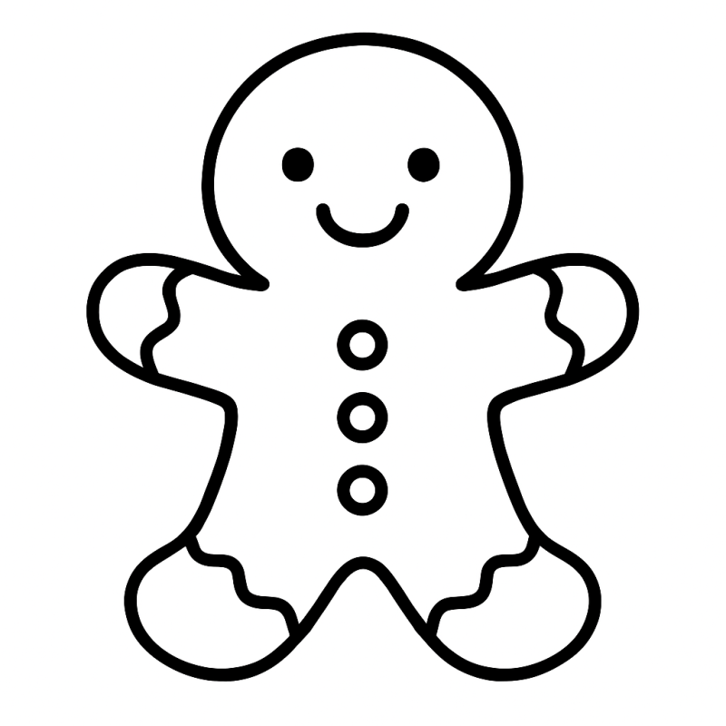 Desenho de Boneco de Gengibre para Colorir