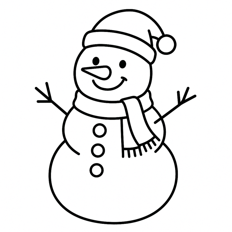 Boneco de Neve Amigável para Colorir