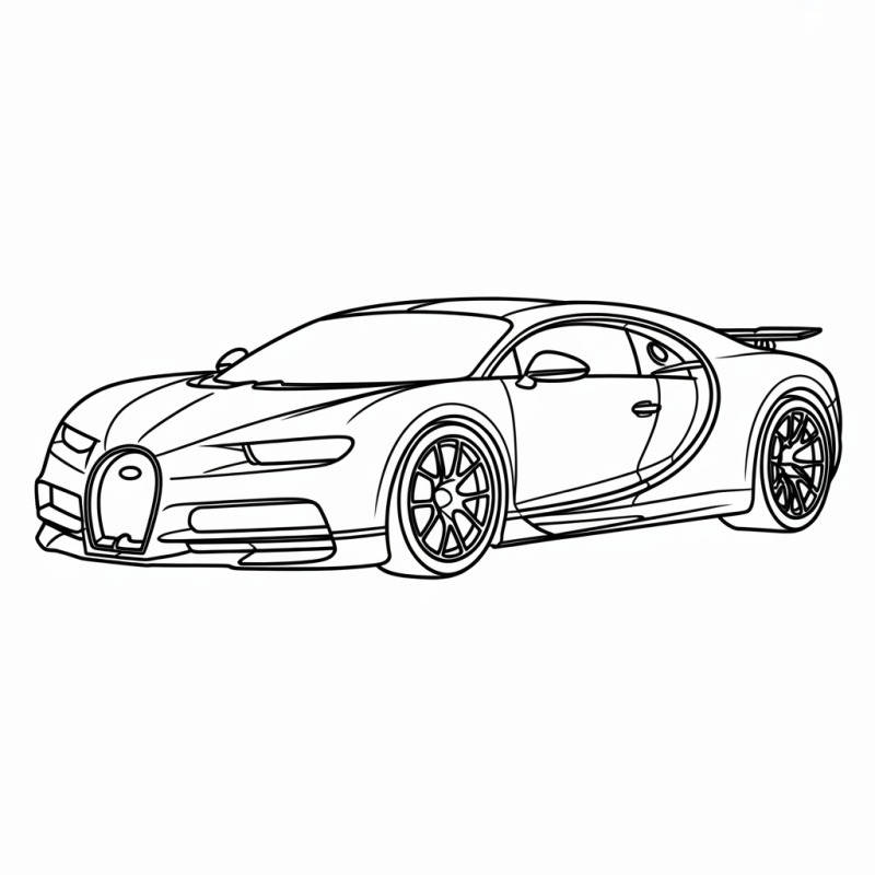 Desenho de um Bugatti Chiron estilo Hot Wheels para colorir