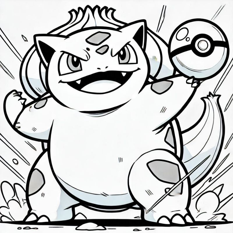 Colorir Bulbasaur: O Dinossauro de Planta em Ação