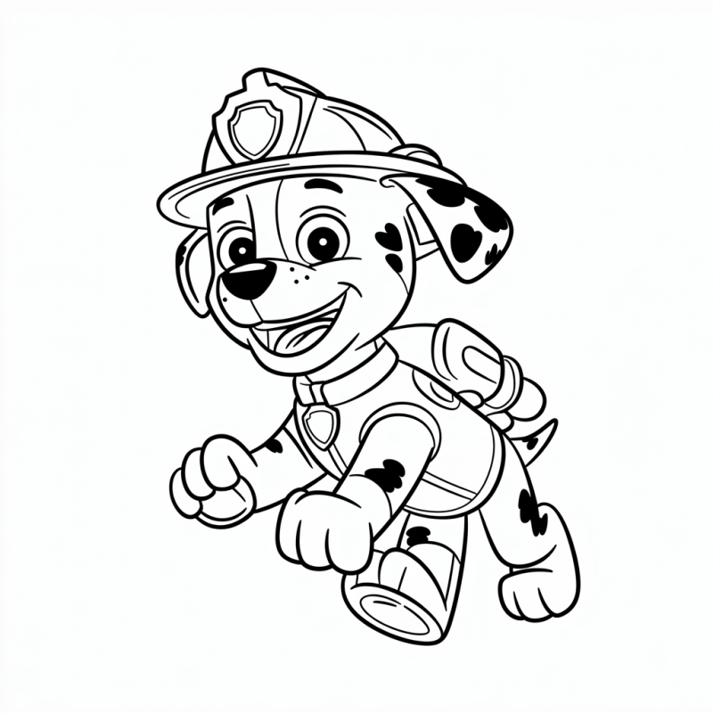Marshall o cachorro bombeiro da Patrulha Canina para colorir