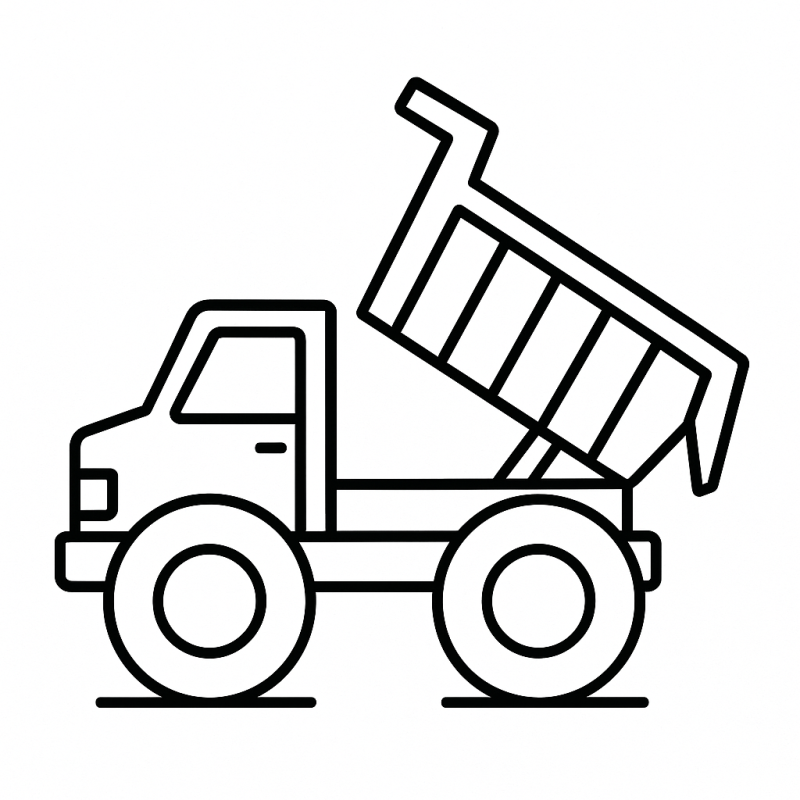 Desenhos de Caminhão Basculante para Imprimir e Colorir