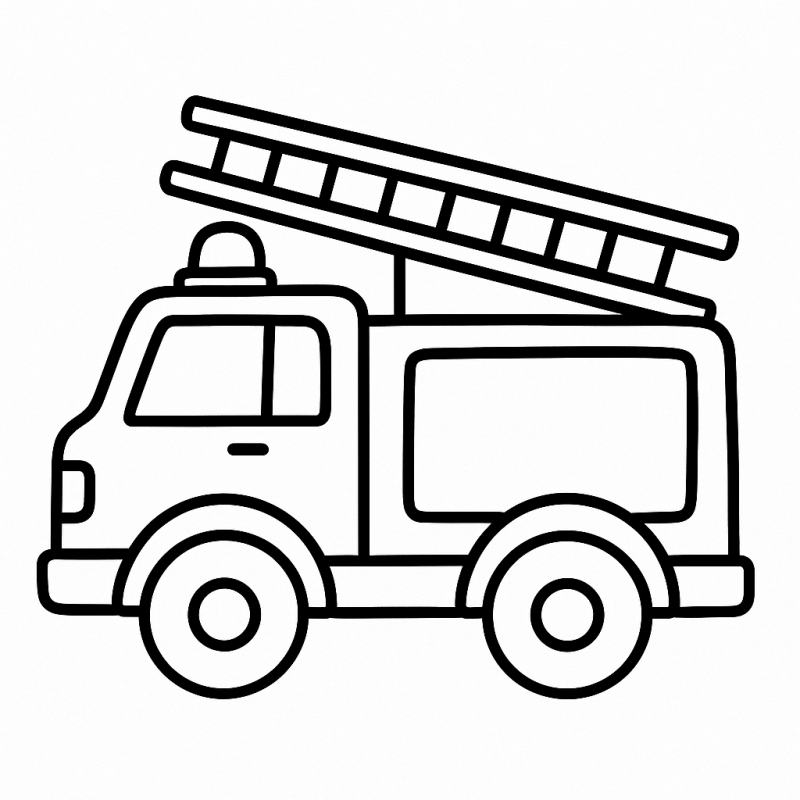 Desenho de Caminhão de Bombeiro: Aventura para Colorir