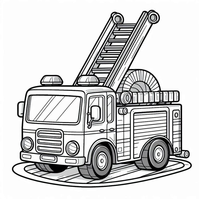 Caminhão de Bombeiros para Colorir: Arte Intrincada e Gratuita