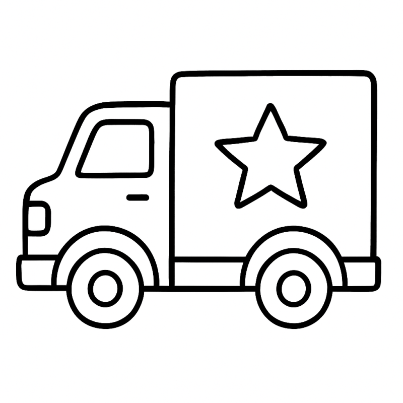 Desenho de Caminhão Estilizado para Colorir