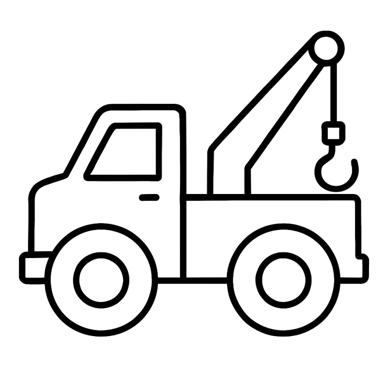 Caminhão Guincho Minimalista: Arte para Colorir