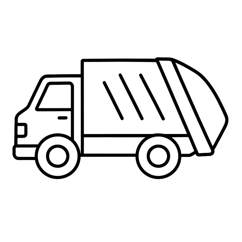 Caminhão de Lixo Estilizado para Colorir