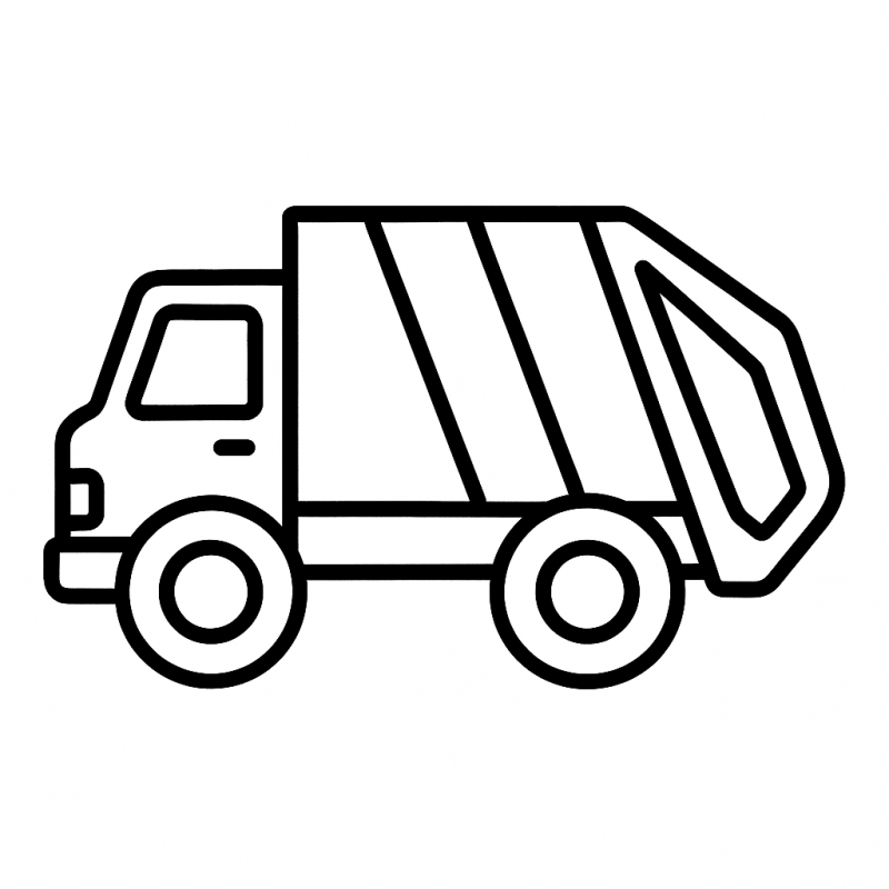 Desenho de Caminhão de Lixo Simples para Colorir