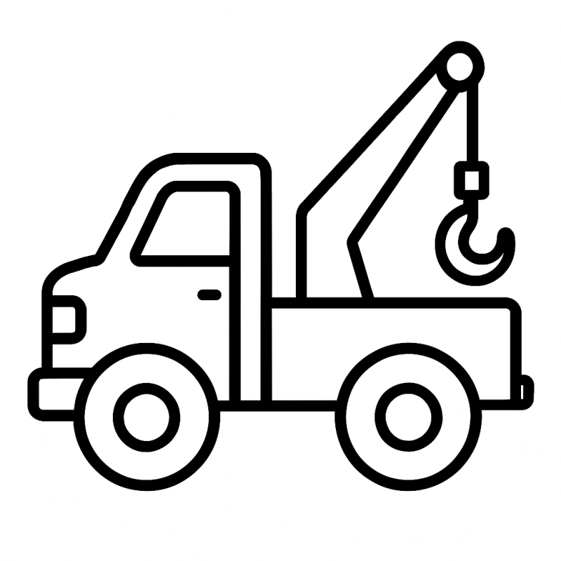 Colorir um Caminhão de Reboque Divertido e Detalhado