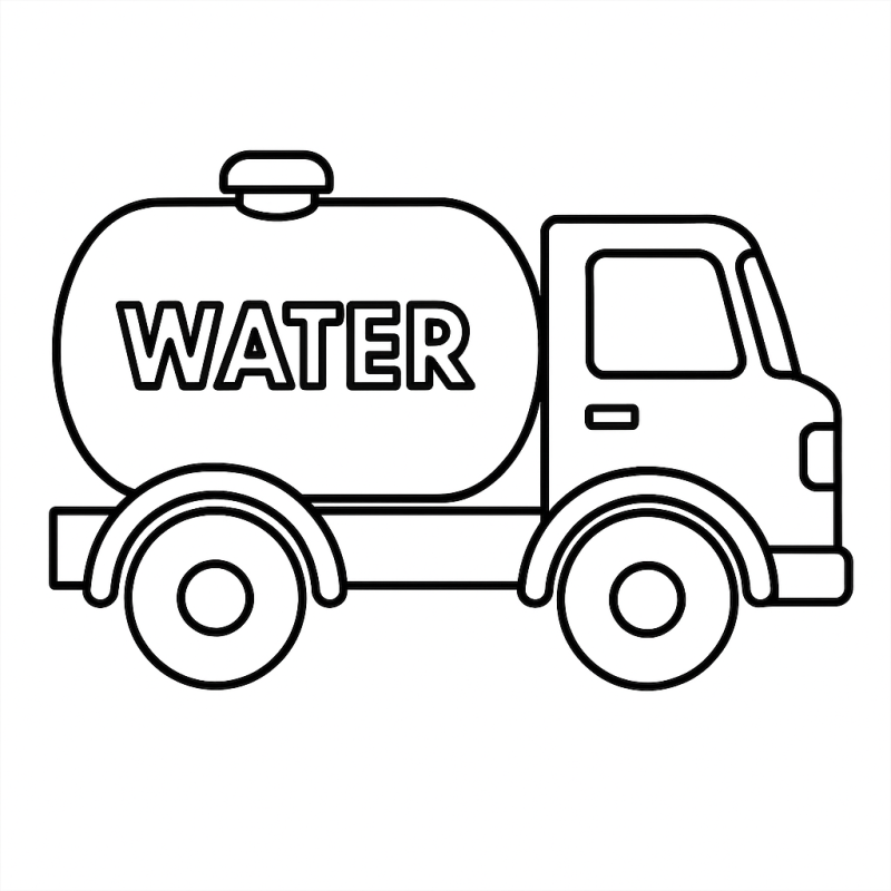 Desenho de Caminhão-Cisterna para Colorir Criativo