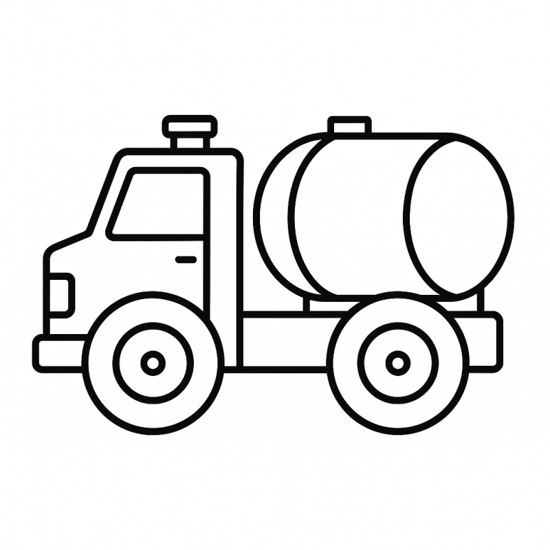 Caminhão Tanque para Colorir e Imprimir