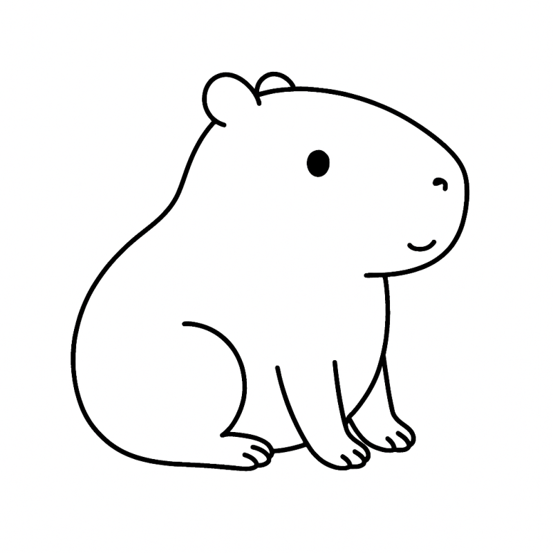 Desenho de Capivara para Colorir - Simplicidade e Diversão