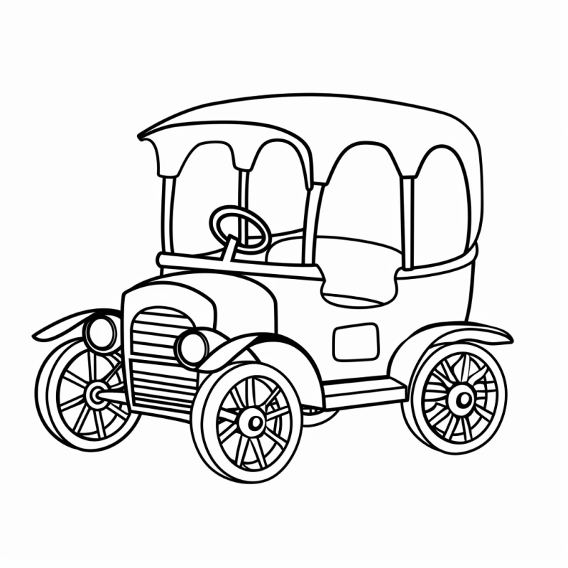 Desenho de carro antigo estilizado para colorir