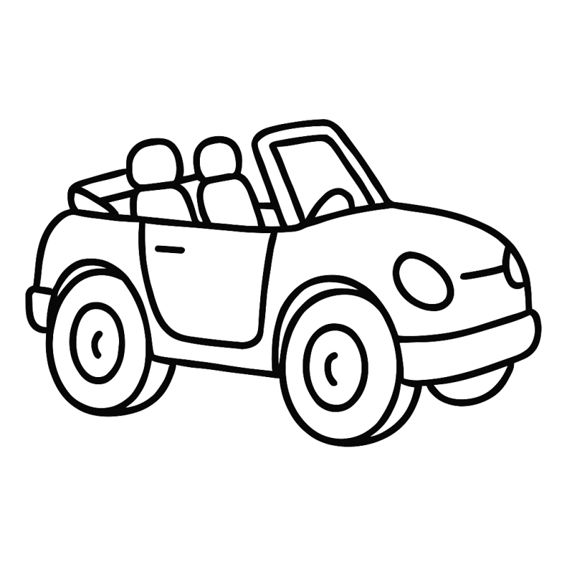 Carro Conversível Simplificado para Colorir