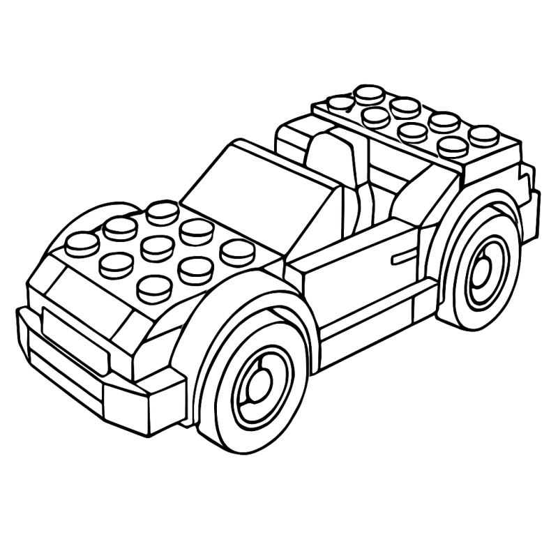 Desenho de carro esportivo modular de blocos para colorir