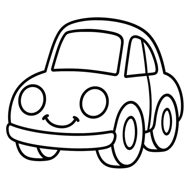 Colorir Carro Sorridente: Um Mundo de Diversão